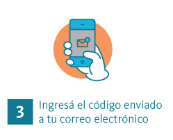 Paso 3: ingresá el código que envía la aplicación BNA+ a tu correo electrónico