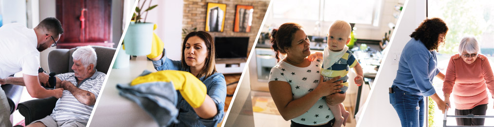 Personas trabajando en casas particulares.